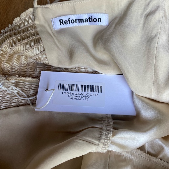 Reformation Carrara Silk Crème Gown size 12 NWT - Picture 6 of 6